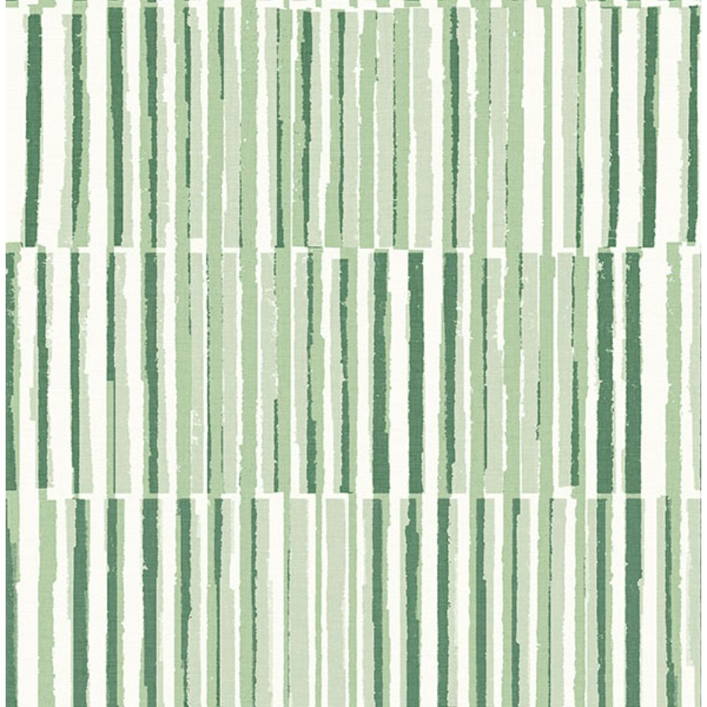 A-Street Prints by Brewster 4014-26417 Sabah Green Stripe Wallpaper