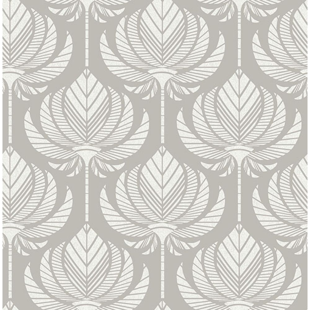 A-Street Prints by Brewster 4014-26425 Palmier Grey Lotus Fan Wallpaper