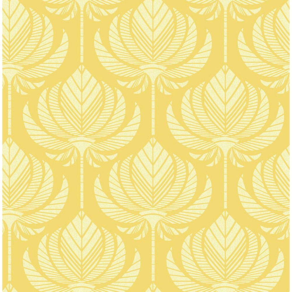 A-Street Prints by Brewster 4014-26427 Palmier Yellow Lotus Fan Wallpaper