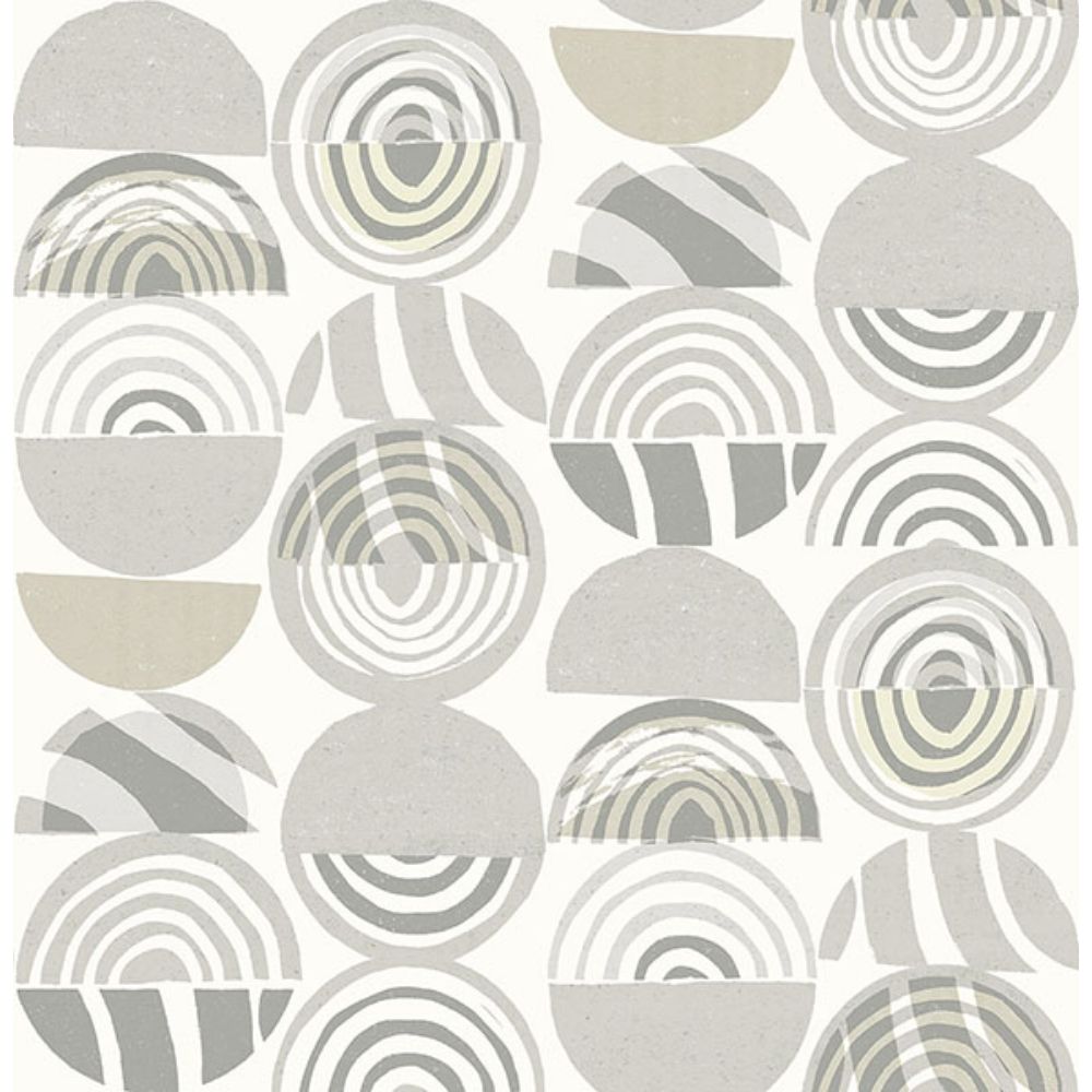 A-Street Prints by Brewster 4014-26444 Mahe Light Grey Mod Geometric Wallpaper