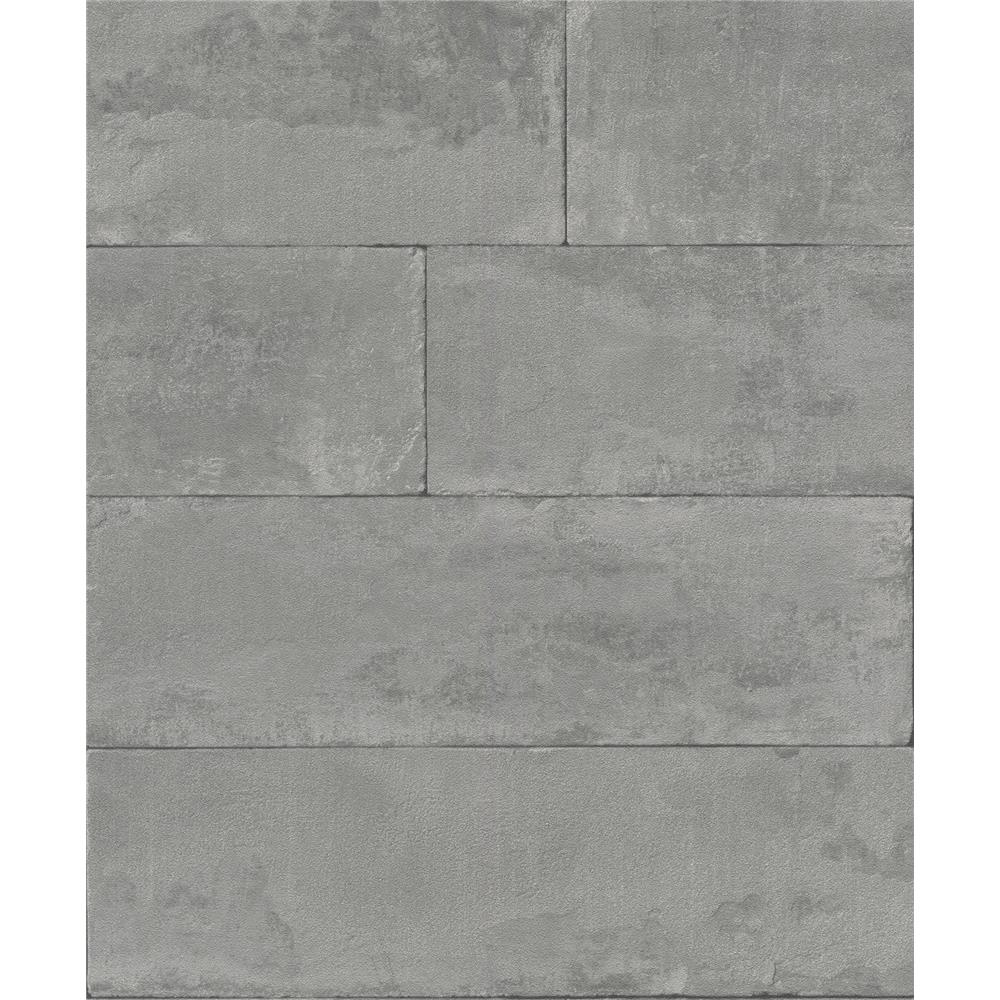 Advantage by Brewster 4015-426021 Lanier Grey Stone Plank Wallpaper