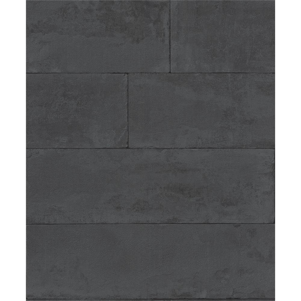 Advantage by Brewster 4015-426038 Lanier Black Stone Plank Wallpaper