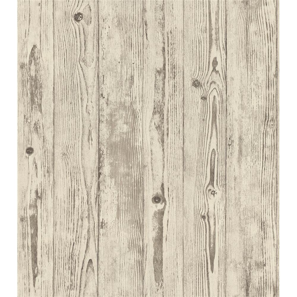 Advantage by Brewster 4015-427318 Albright Ivory Weathered Oak Panels Wallpaper