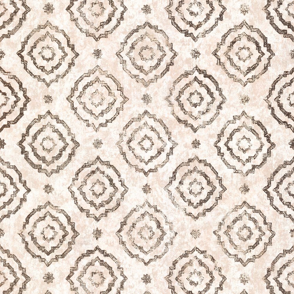 A-Street Prints by Brewster 4019-86423 Lustre Uma Star Medallion Wallcovering in Rose Gold