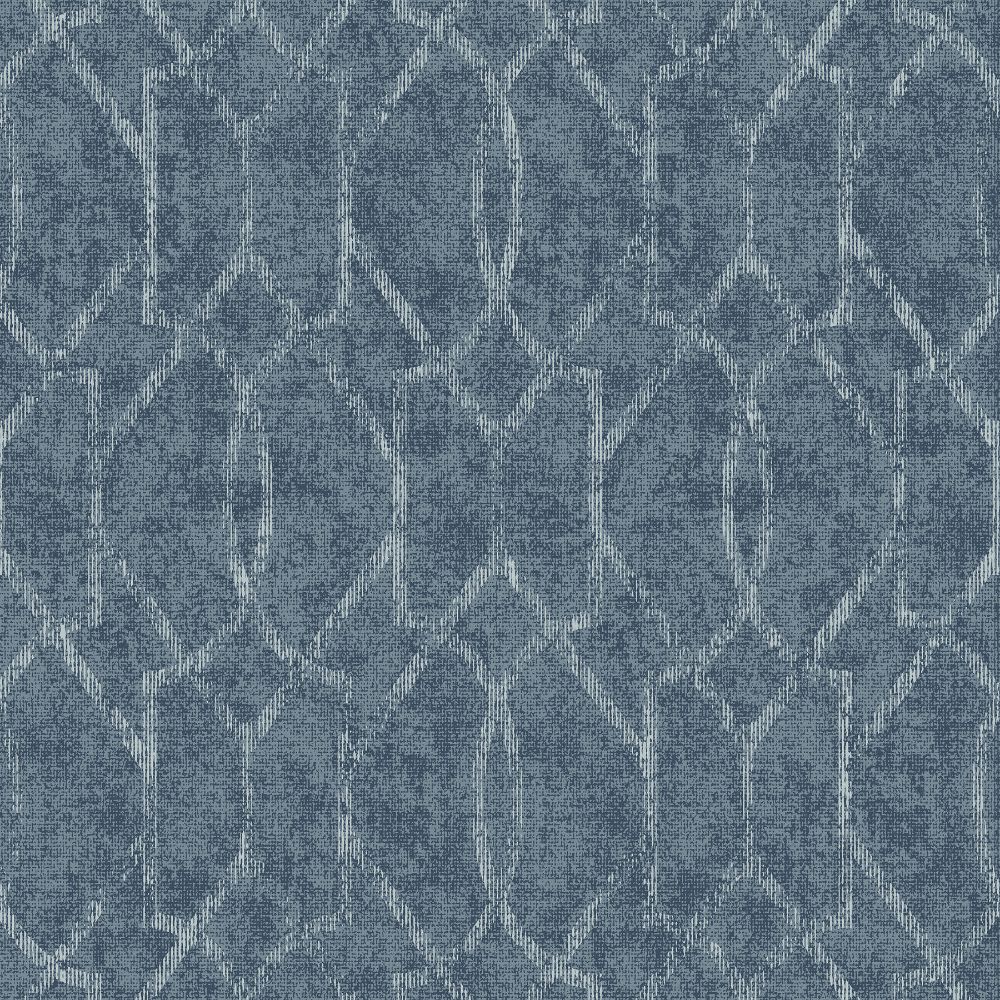 A-Street Prints by Brewster 4019-86449 Lustre Ziva Trellis Wallcovering in Blue
