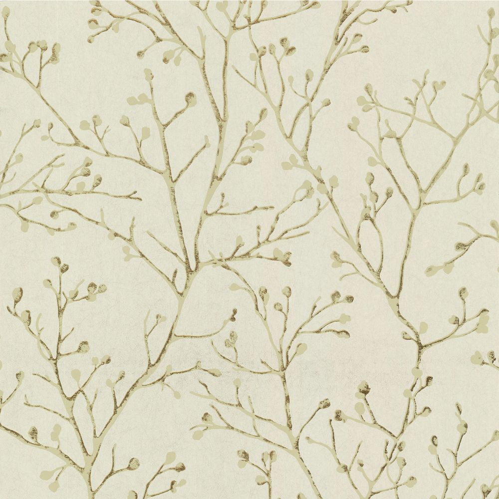 A-Street Prints by Brewster 4019-86457 Lustre Koura Budding Branches Wallcovering in Gold