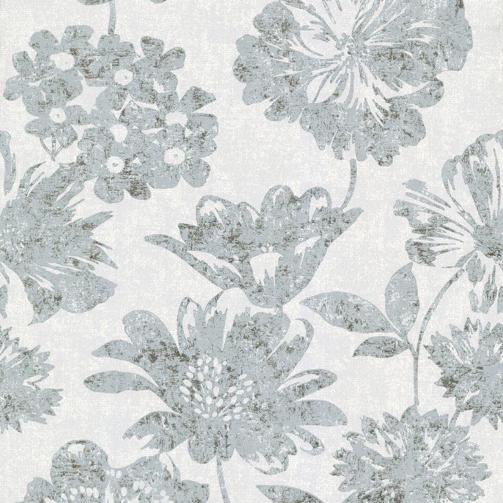A-Street Prints by Brewster 4019-86458 Lustre Kala Floral Wallcovering in Light Blue