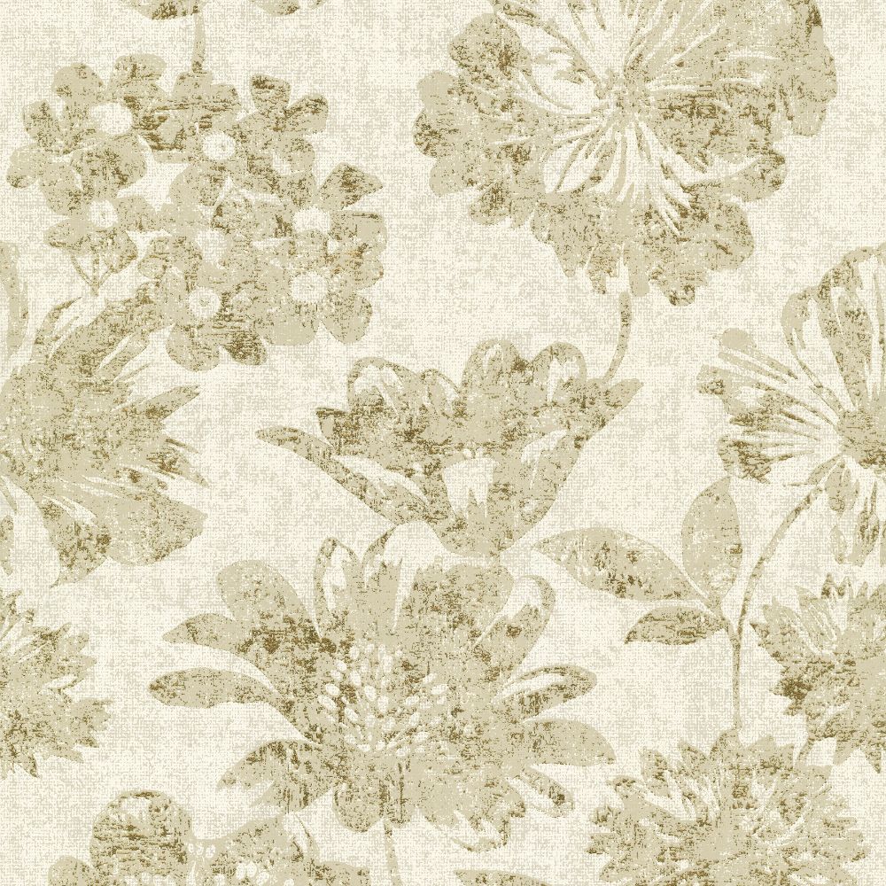 A-Street Prints by Brewster 4019-86460 Lustre Kala Floral Wallcovering in Gold