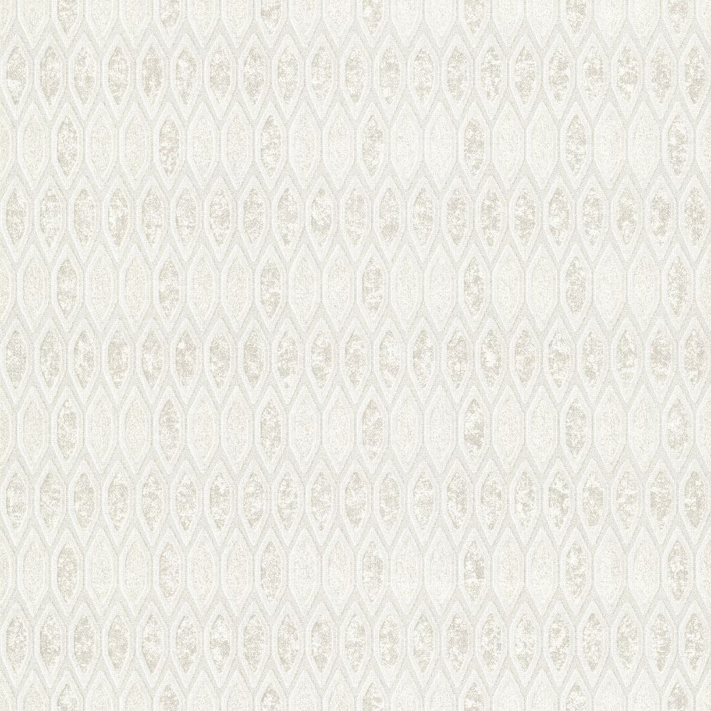 A-Street Prints by Brewster 4019-86462 Lustre Damour Hexagon Ogee Wallcovering in Cream