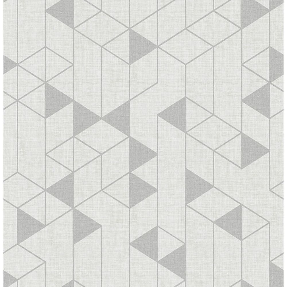 A-Street Prints by Brewster 4034-26771 Fairbank Silver Linen Geometric Wallpaper by Scott Living