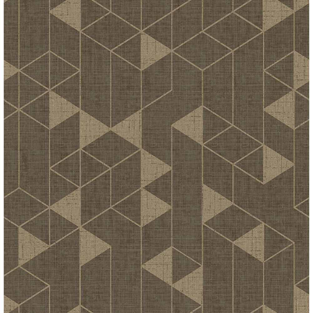 A-Street Prints by Brewster 4034-26773 Fairbank Chocolate Linen Geometric Wallpaper by Scott Living