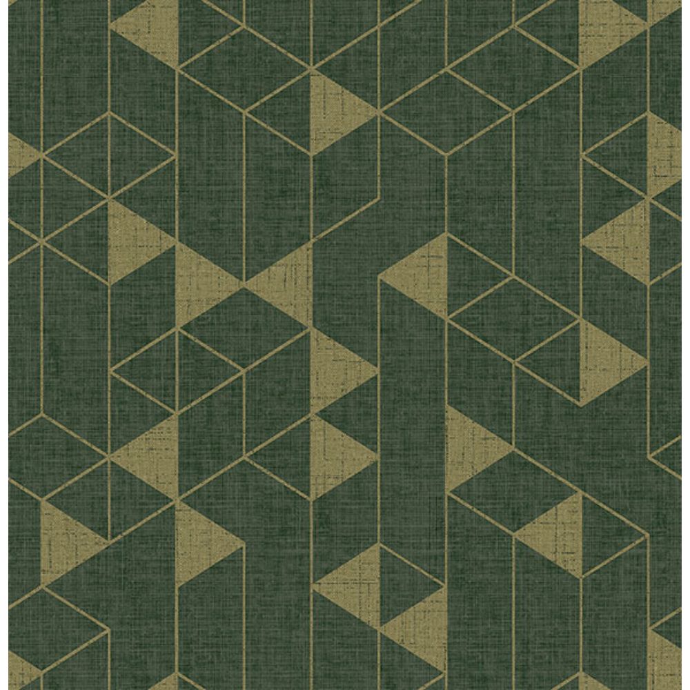 A-Street Prints by Brewster 4034-26774 Fairbank Evergreen Linen Geometric Wallpaper by Scott Living