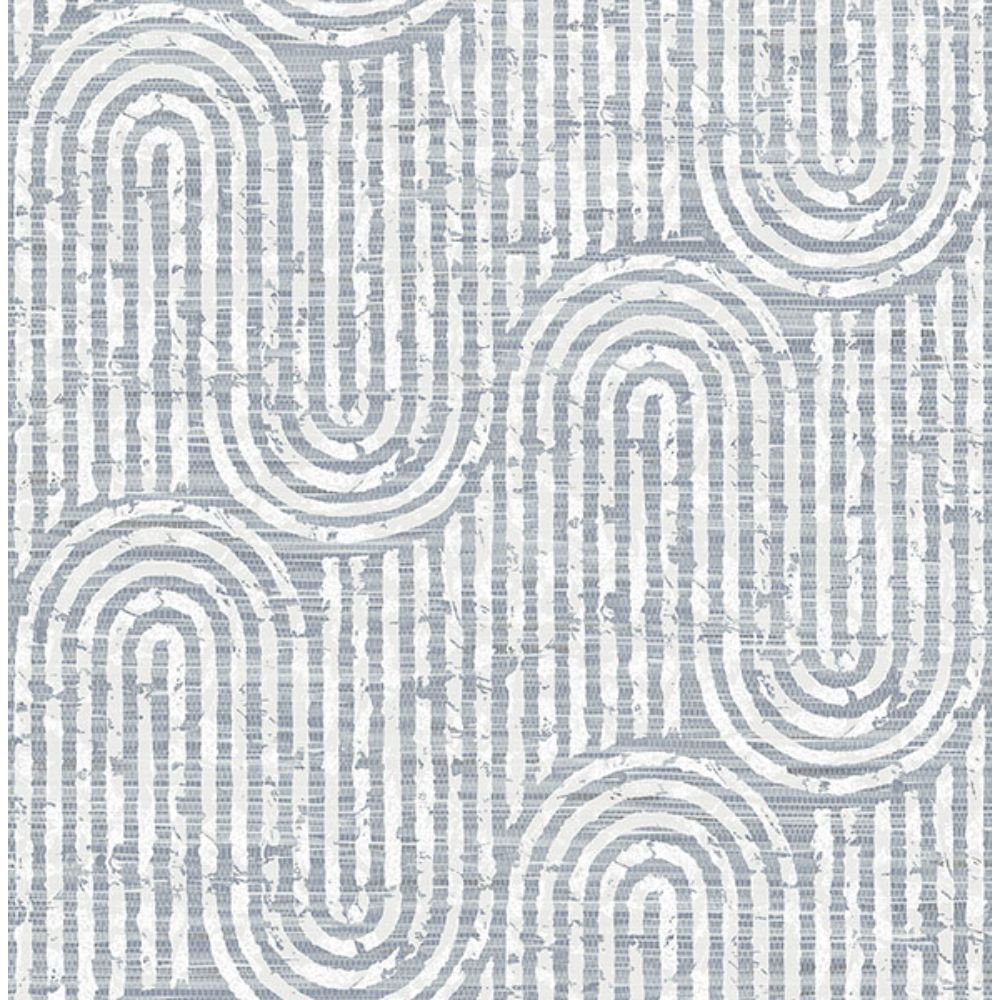 A-Street Prints by Brewster 4034-26788 Trippet Blue Zen Waves Wallpaper by Scott Living