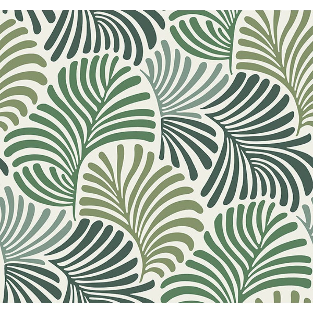 A-Street Prints by Brewster 4034-72127 Trousdale Green Fanning Flora Wallpaper by Scott Living