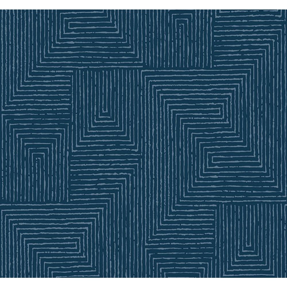 A-Street Prints by Brewster 4034-72144 Mortenson Navy Geometric Wallpaper by Scott Living