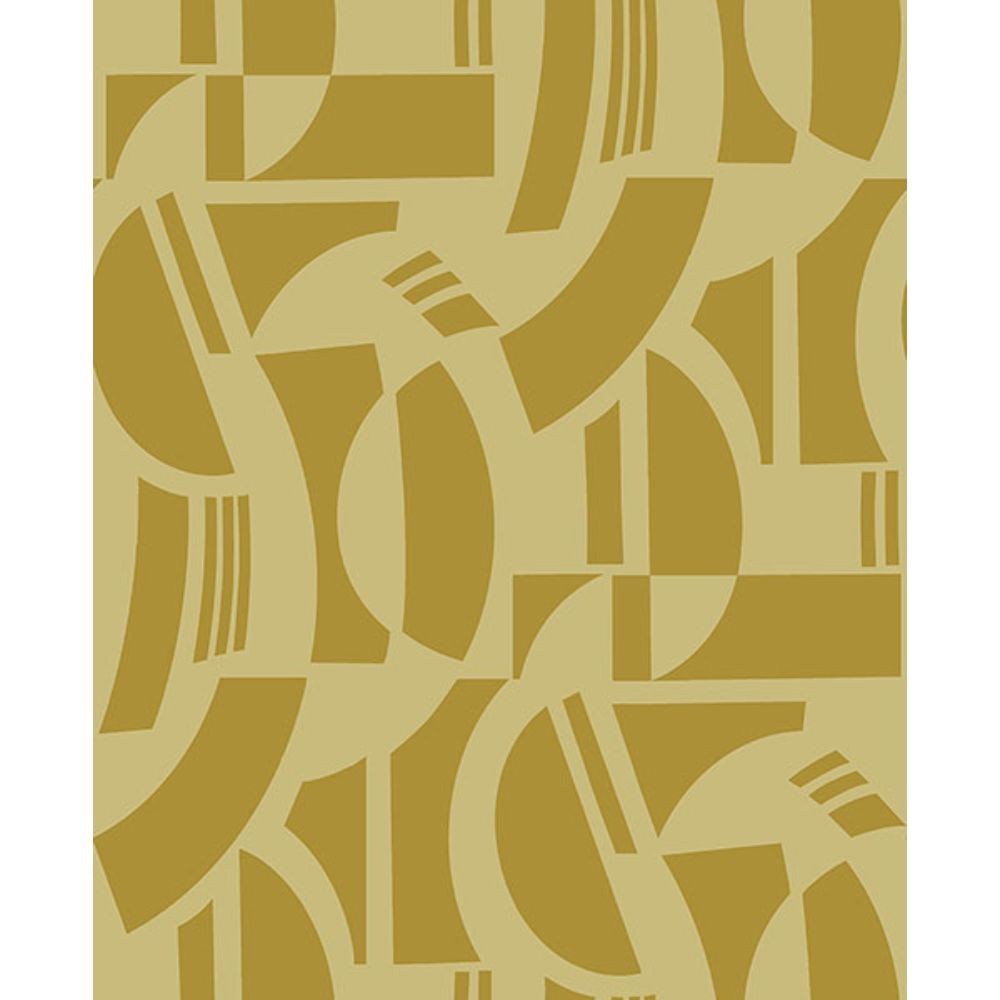 A-Street Prints by Brewster 4034-87382 Carter Gold Geometric Flock Wallpaper by Scott Living