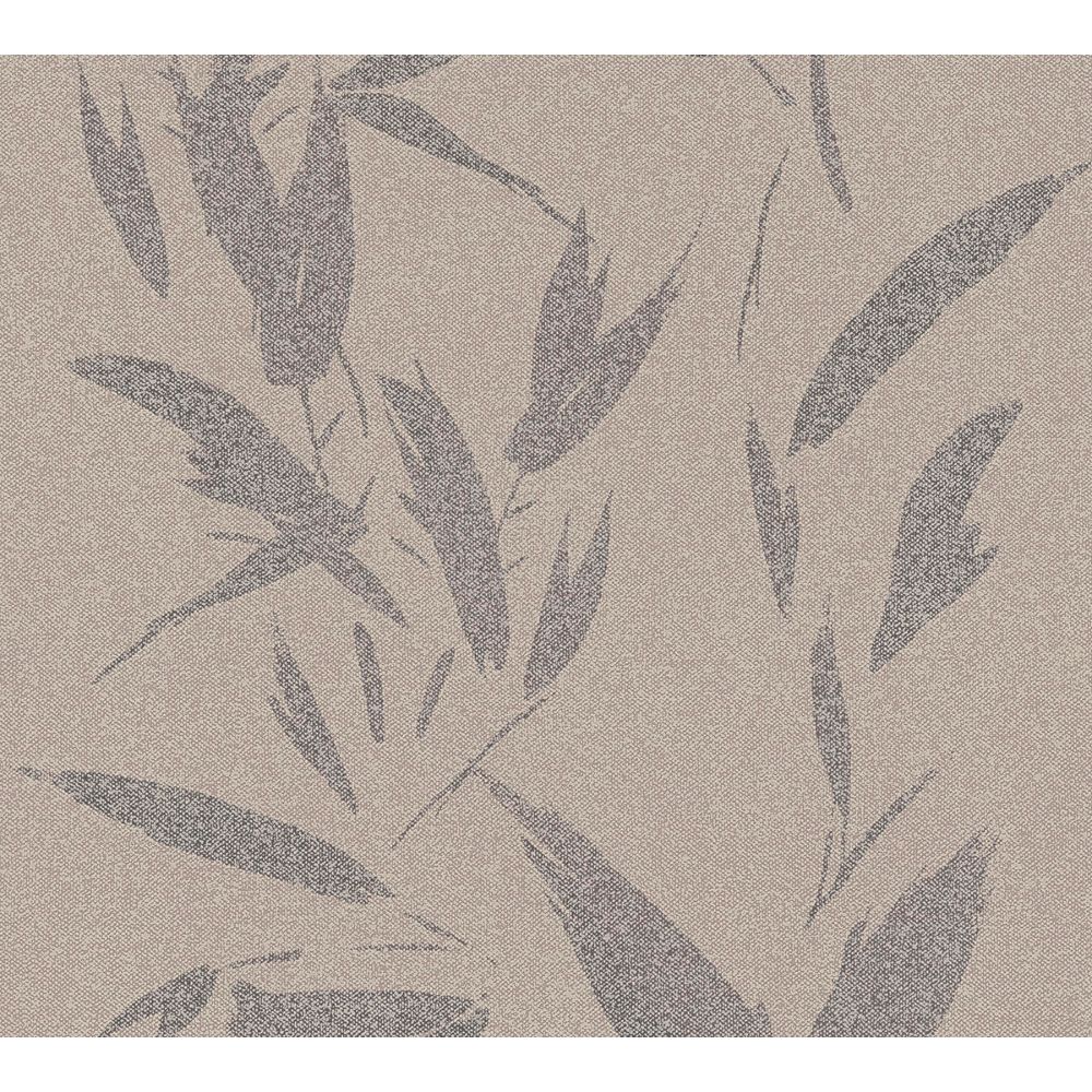 Advantage by Brewster 4035-37549-3 Kaiya Grey Leaves Wallpaper