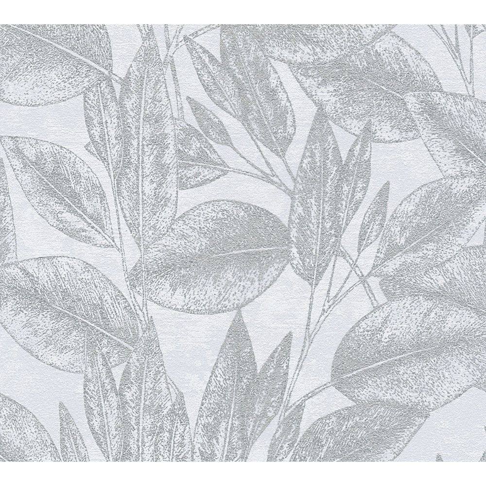 Advantage by Brewster 4035-37836-2 Suki Silver Leaves Wallpaper