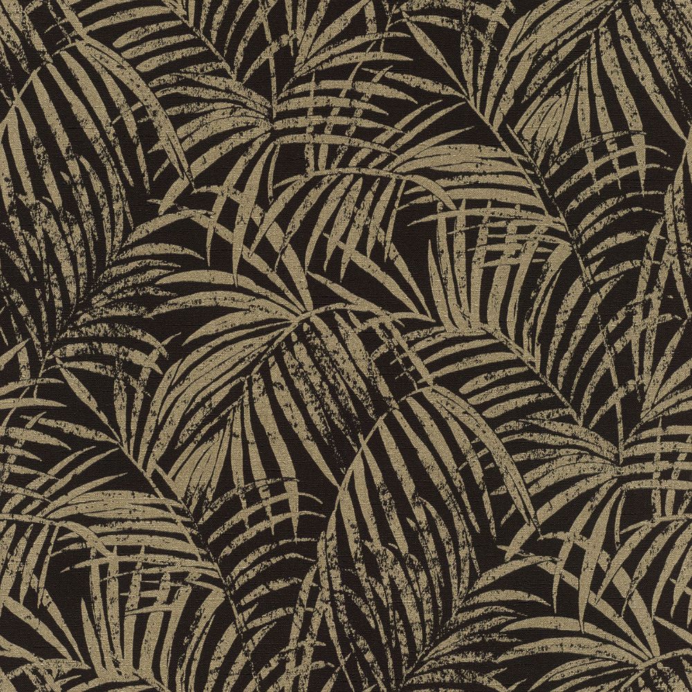 Advantage by Brewster 4035-832143 Yumi Black Palm Leaf Wallpaper