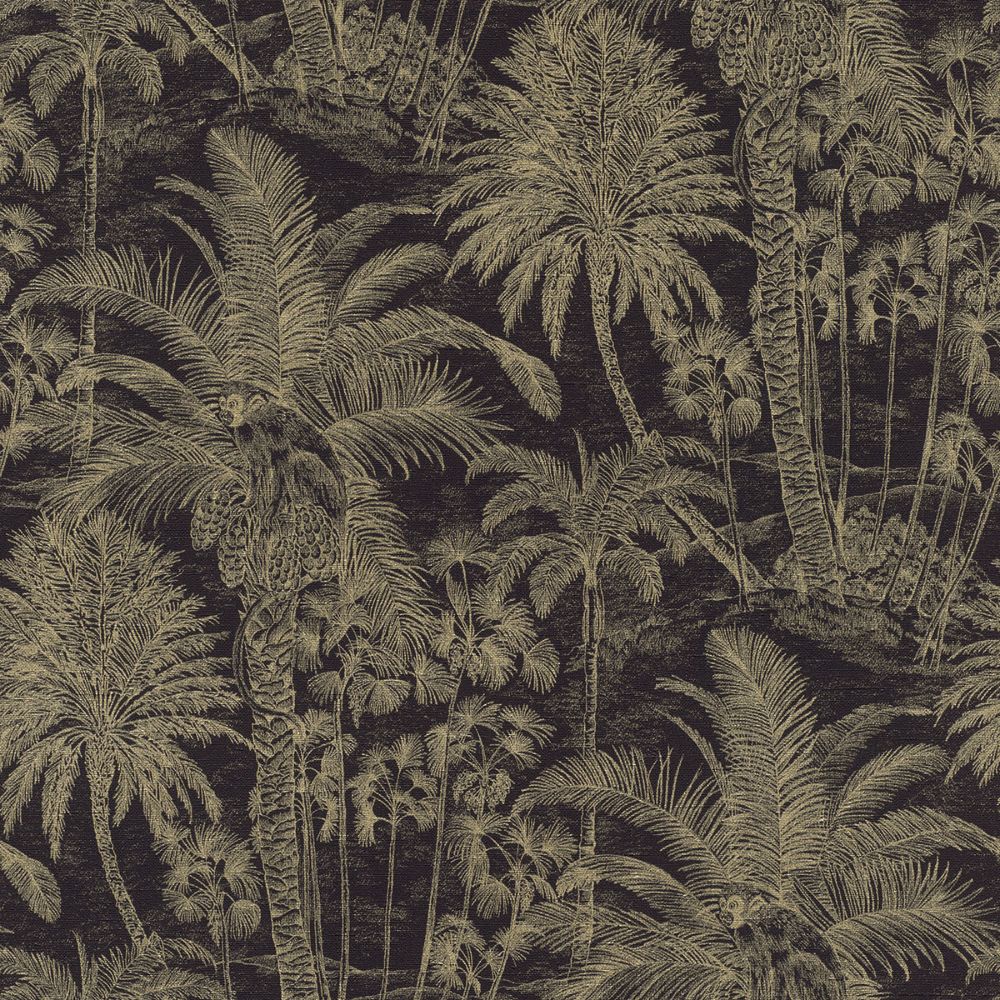 Advantage by Brewster 4035-832525 Yubi Black Palm Trees Wallpaper