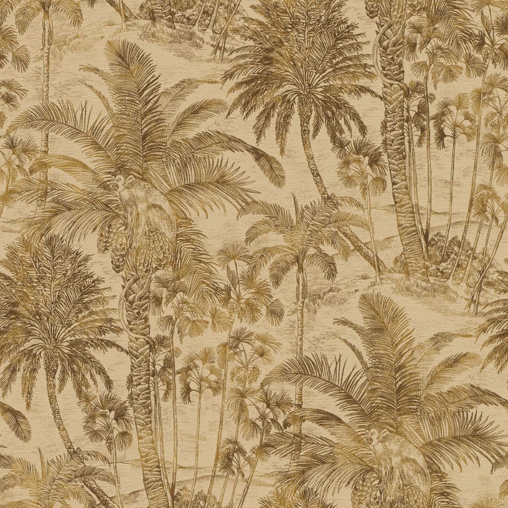 Advantage by Brewster 4035-832532 Yubi Brown Palm Trees Wallpaper