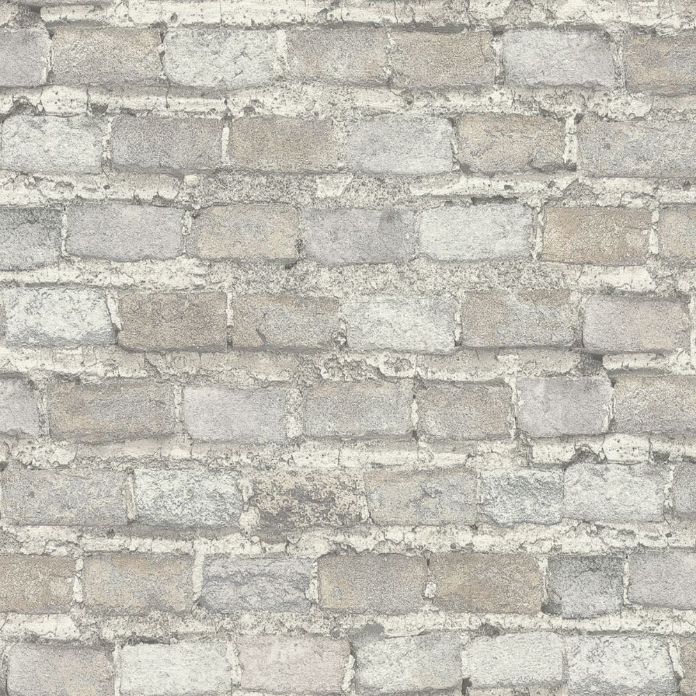 Advantage by Brewster 4041-428049 Lennox Off-White Brick Wallpaper