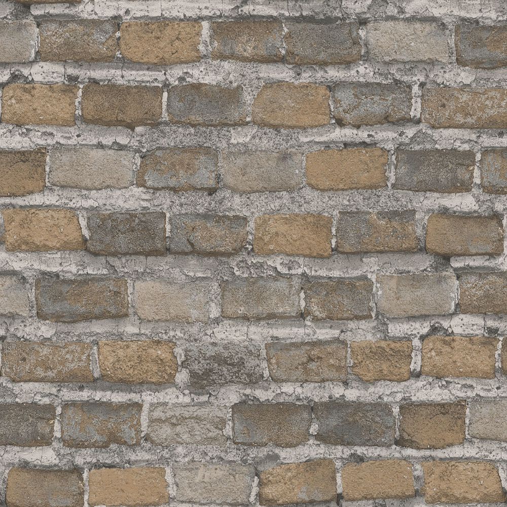 Advantage by Brewster 4041-428056 Lennox Neutral Brick Wallpaper