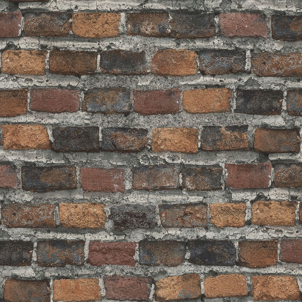 Advantage by Brewster 4041-428063 Lennox Rust Brick Wallpaper