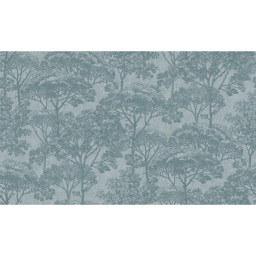 Advantage by Brewster 4044-38023-2 Teatro Blue Trees Wallpaper