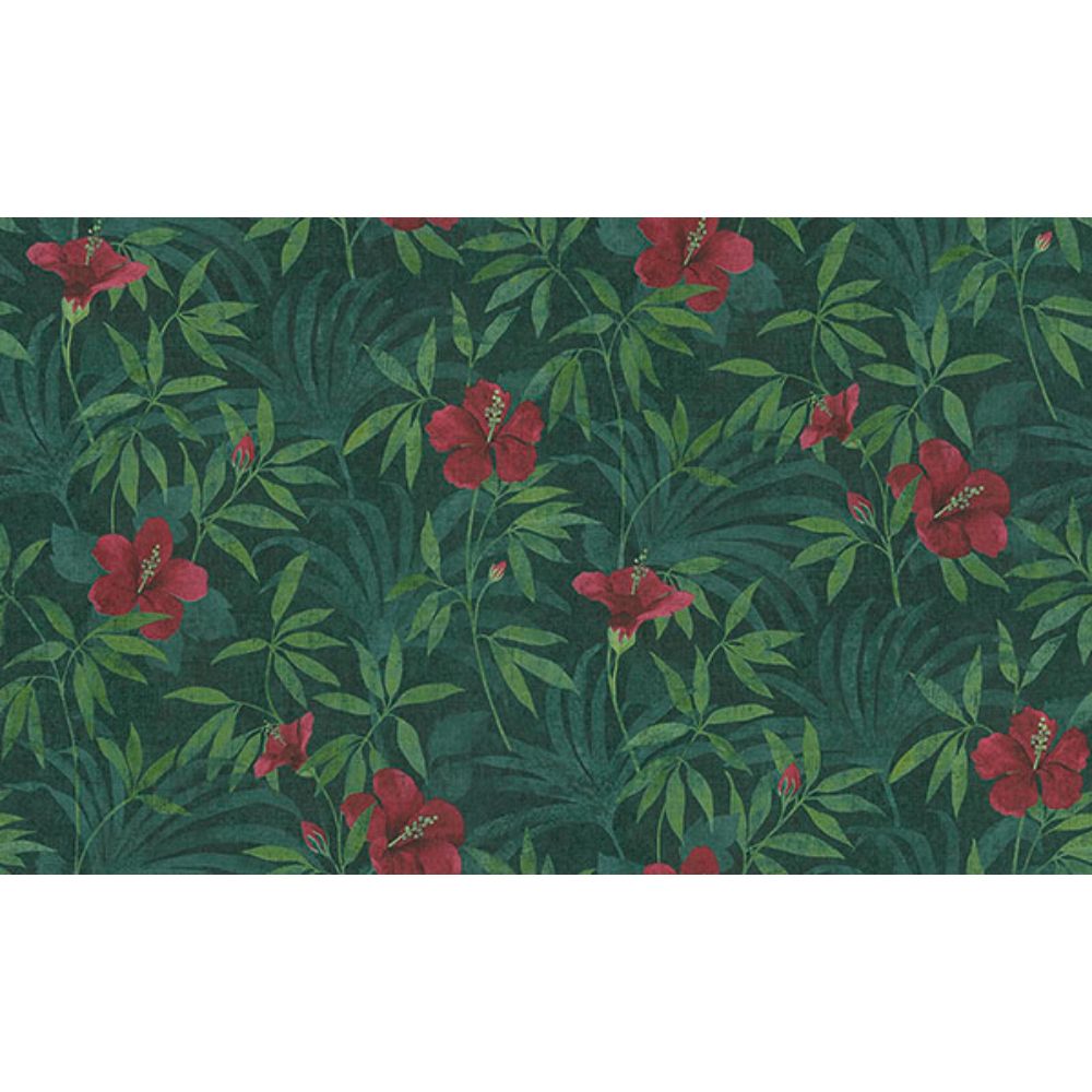 Advantage by Brewster 4044-38028-1 Malecon Green Floral Wallpaper