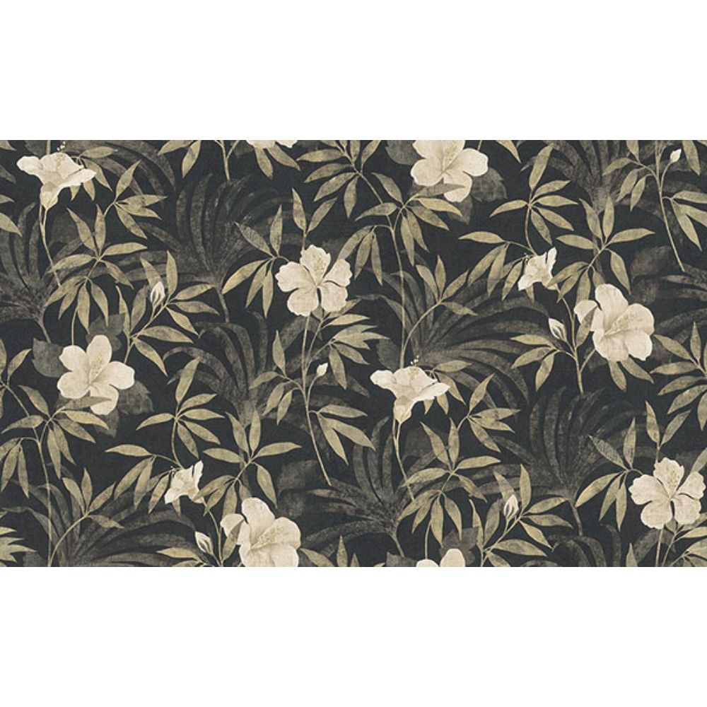 Advantage by Brewster 4044-38028-2 Malecon Charcoal Floral Wallpaper