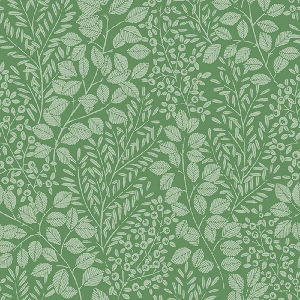 A-Street Prints by Brewster 4066-26515 Elin Green Berry Botanical Wallpaper