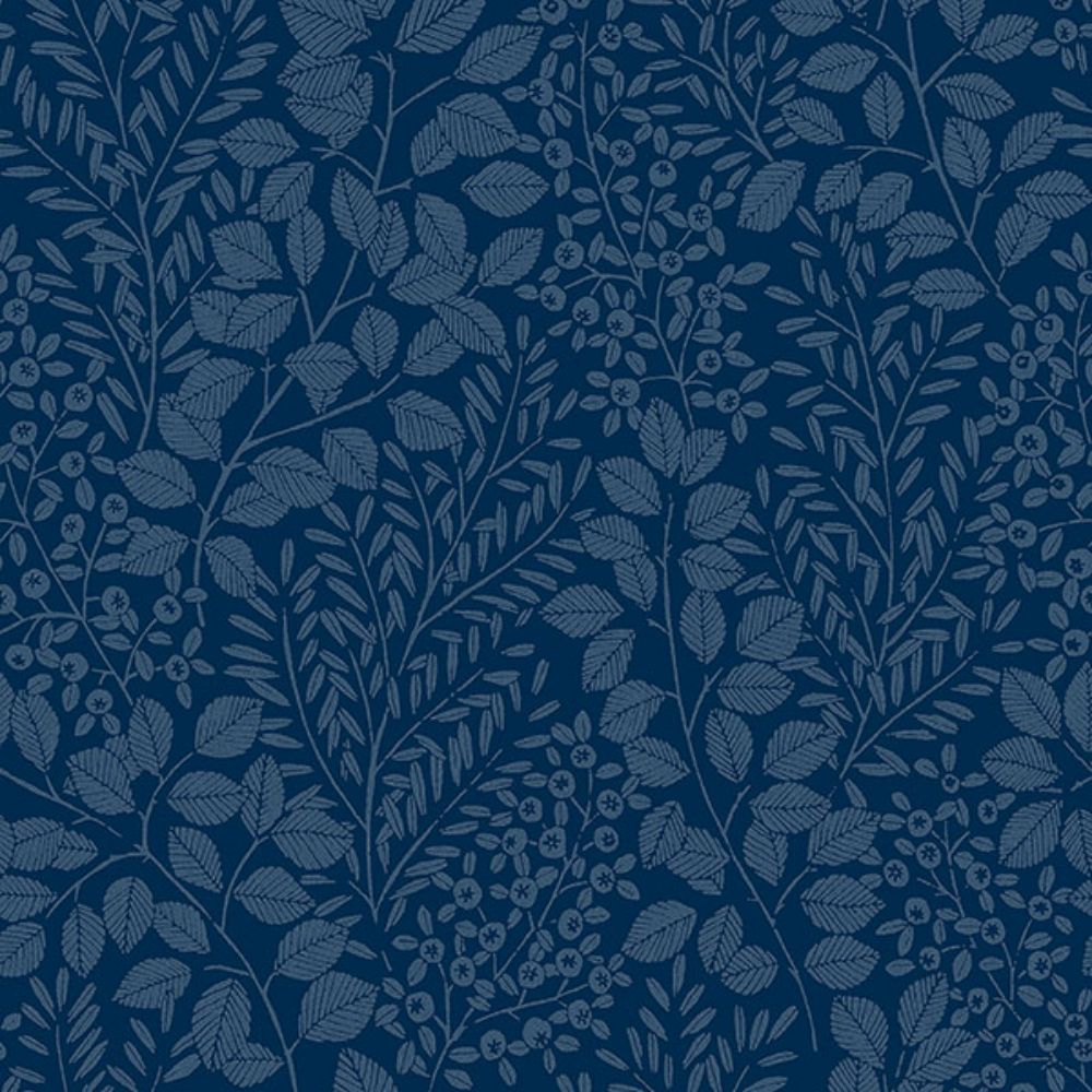 A-Street Prints by Brewster 4066-26517 Elin Blue Berry Botanical Wallpaper