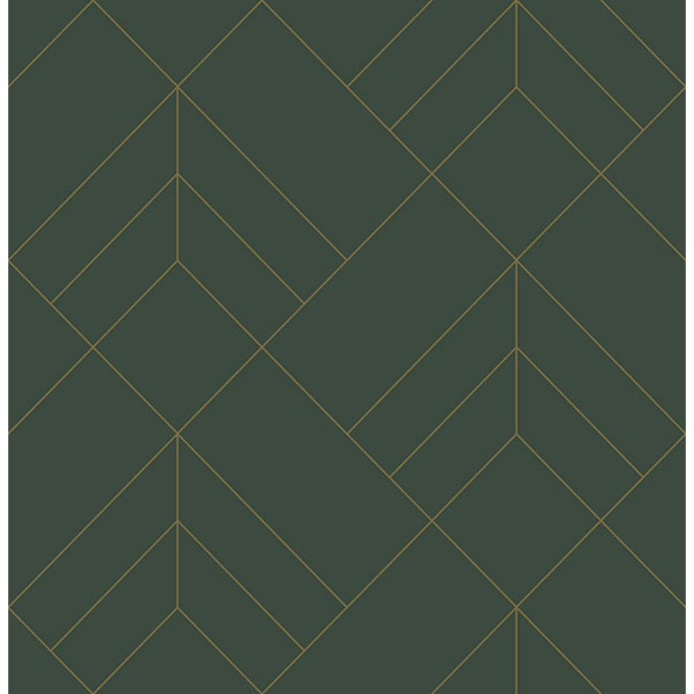 A-Street Prints by Brewster 4066-26550 Sander Evergreen Geometric Wallpaper