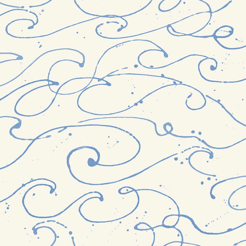 Chesapeake by Brewster 4071-71005 Kuroshio Light Blue Ocean Wave Wallpaper