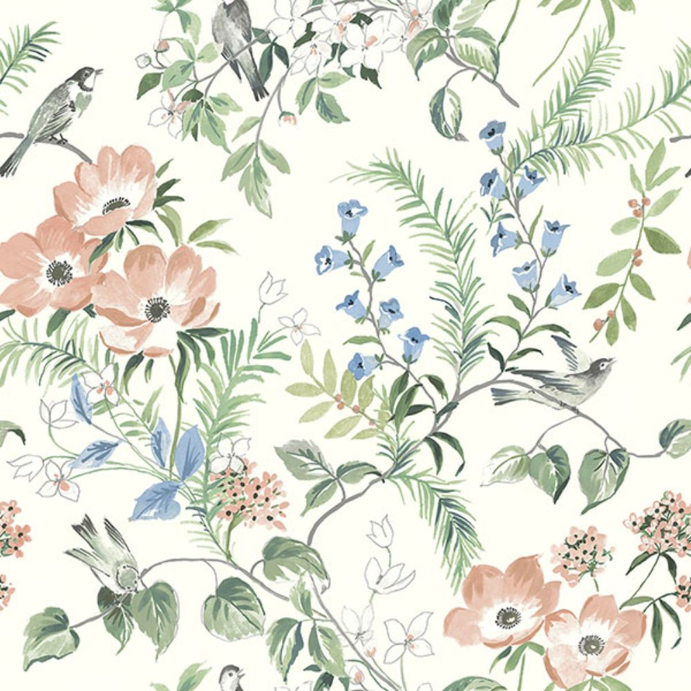Chesapeake by Brewster 4072-70002 Frederique Multicolor Bloom Wallpaper