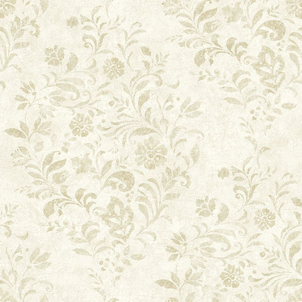 Chesapeake by Brewster 4072-70007 Isidore Wheat Scroll Wallpaper
