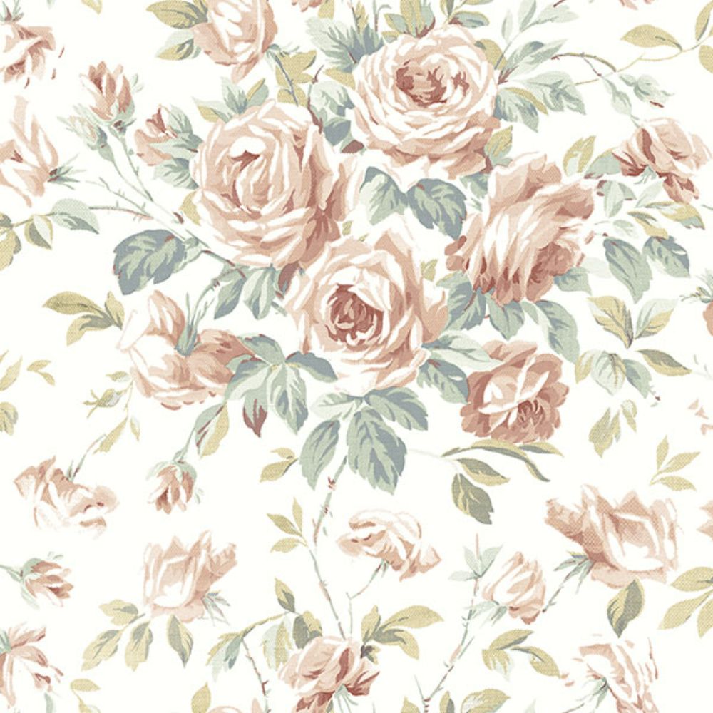 Chesapeake by Brewster 4072-70022 Manon Blush Rose Stitch Wallpaper