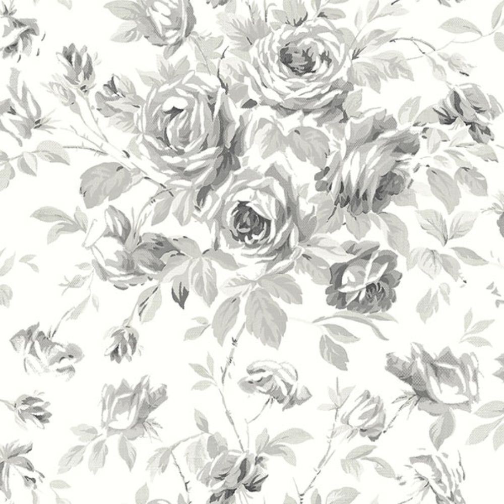 Chesapeake by Brewster 4072-70026 Manon Charcoal Rose Stitch Wallpaper