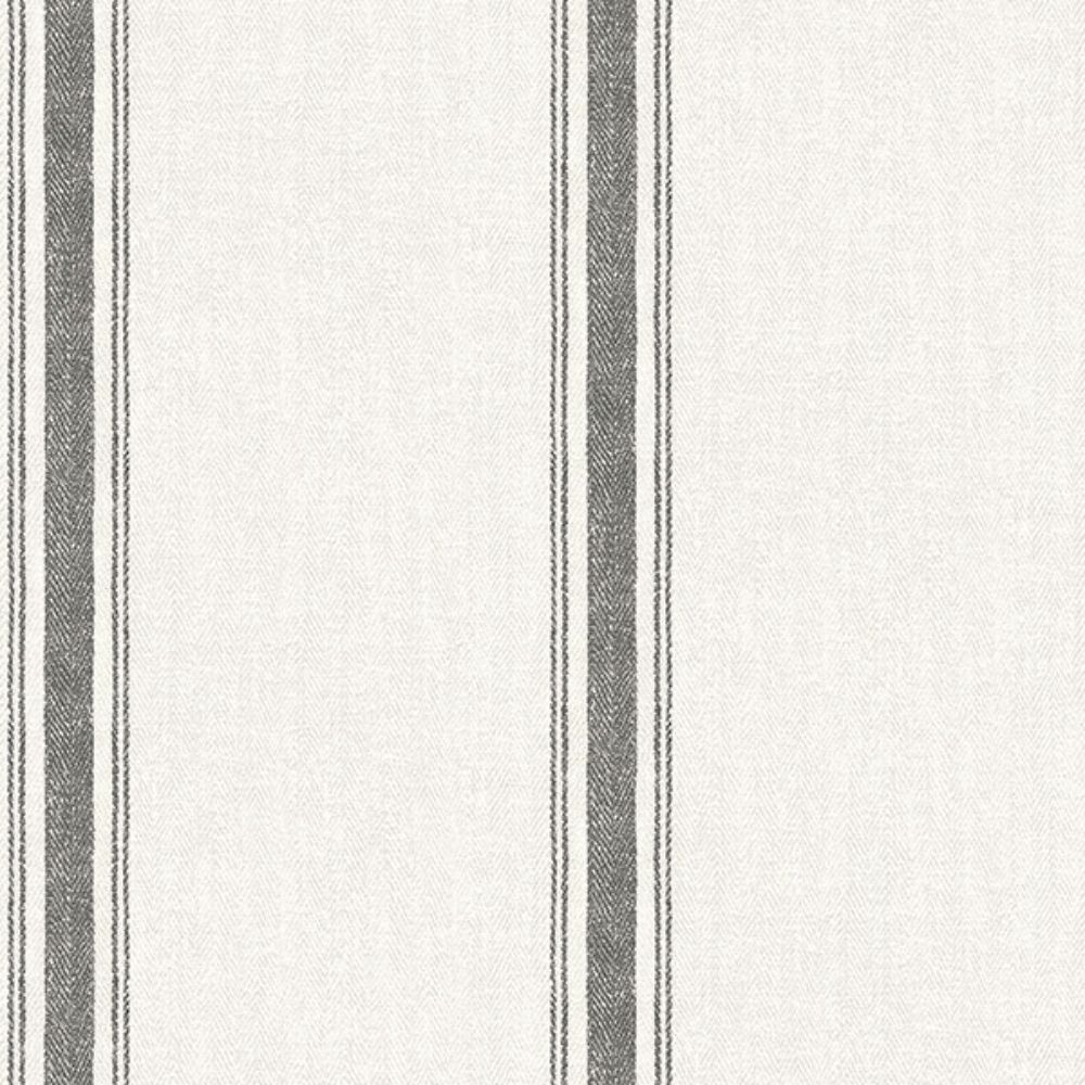 Chesapeake by Brewster 4072-70066 Linette Black Fabric Stripe Wallpaper