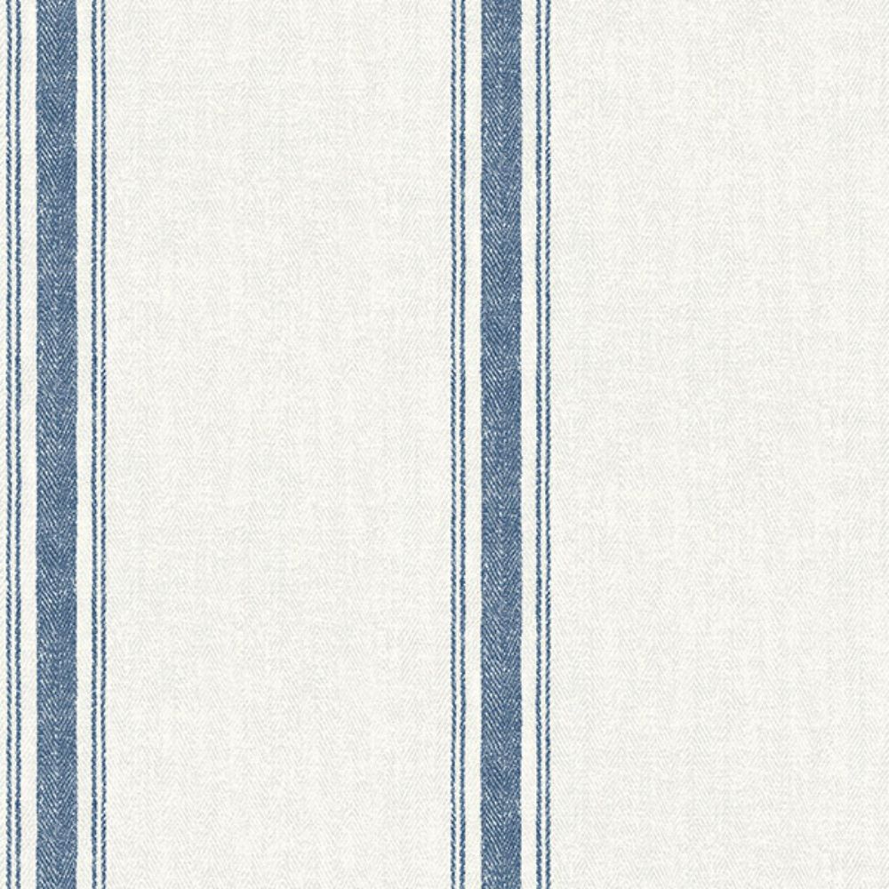 Chesapeake by Brewster 4072-70067 Linette Navy Fabric Stripe Wallpaper