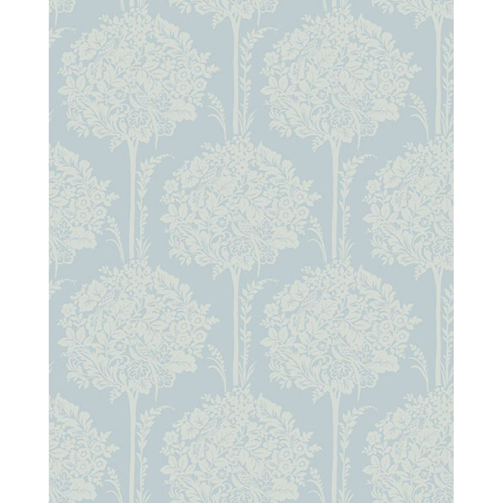 A-Street Prints by Brewster 4074-26622 Zaria Light Blue Topiary Wallpaper