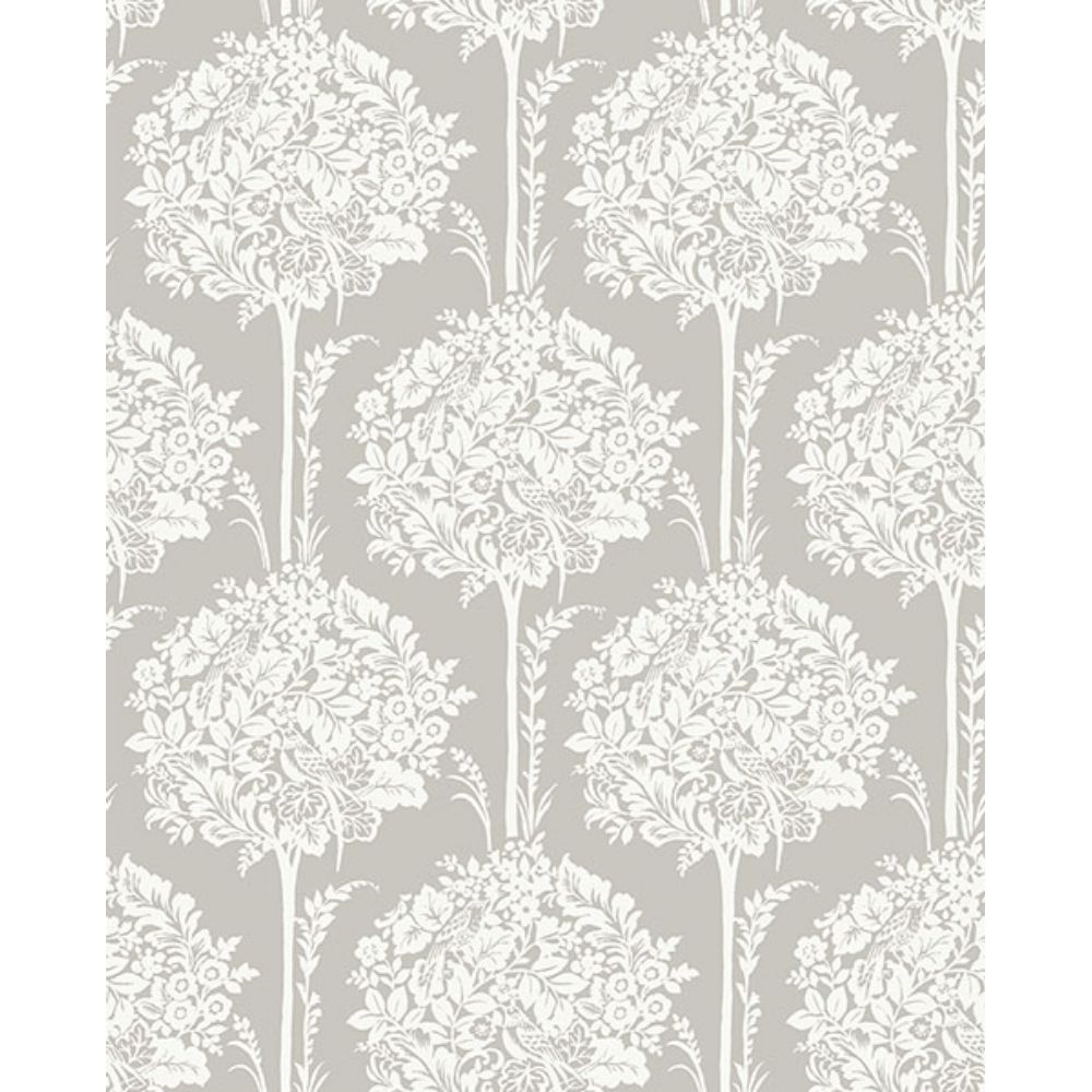 A-Street Prints by Brewster 4074-26625 Zaria Grey Topiary Wallpaper