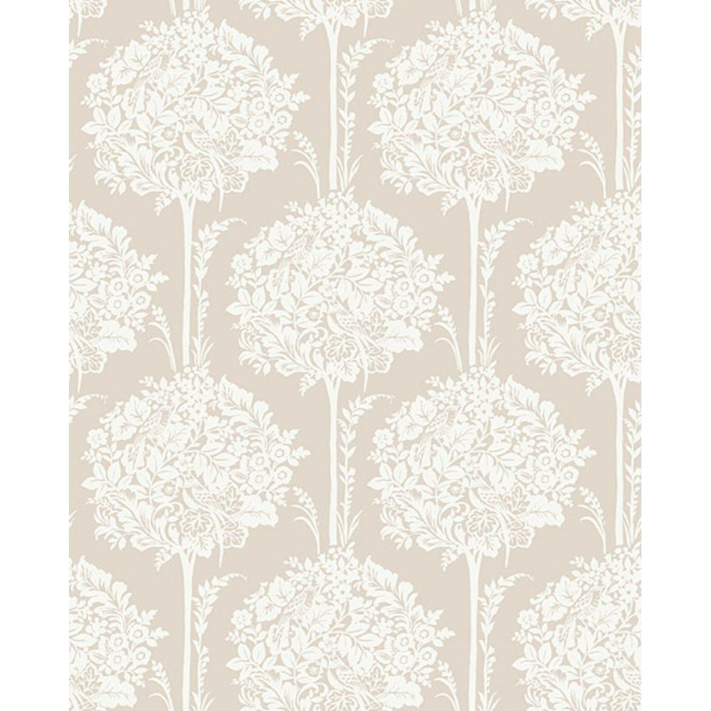 A-Street Prints by Brewster 4074-26626 Zaria Taupe Topiary Wallpaper