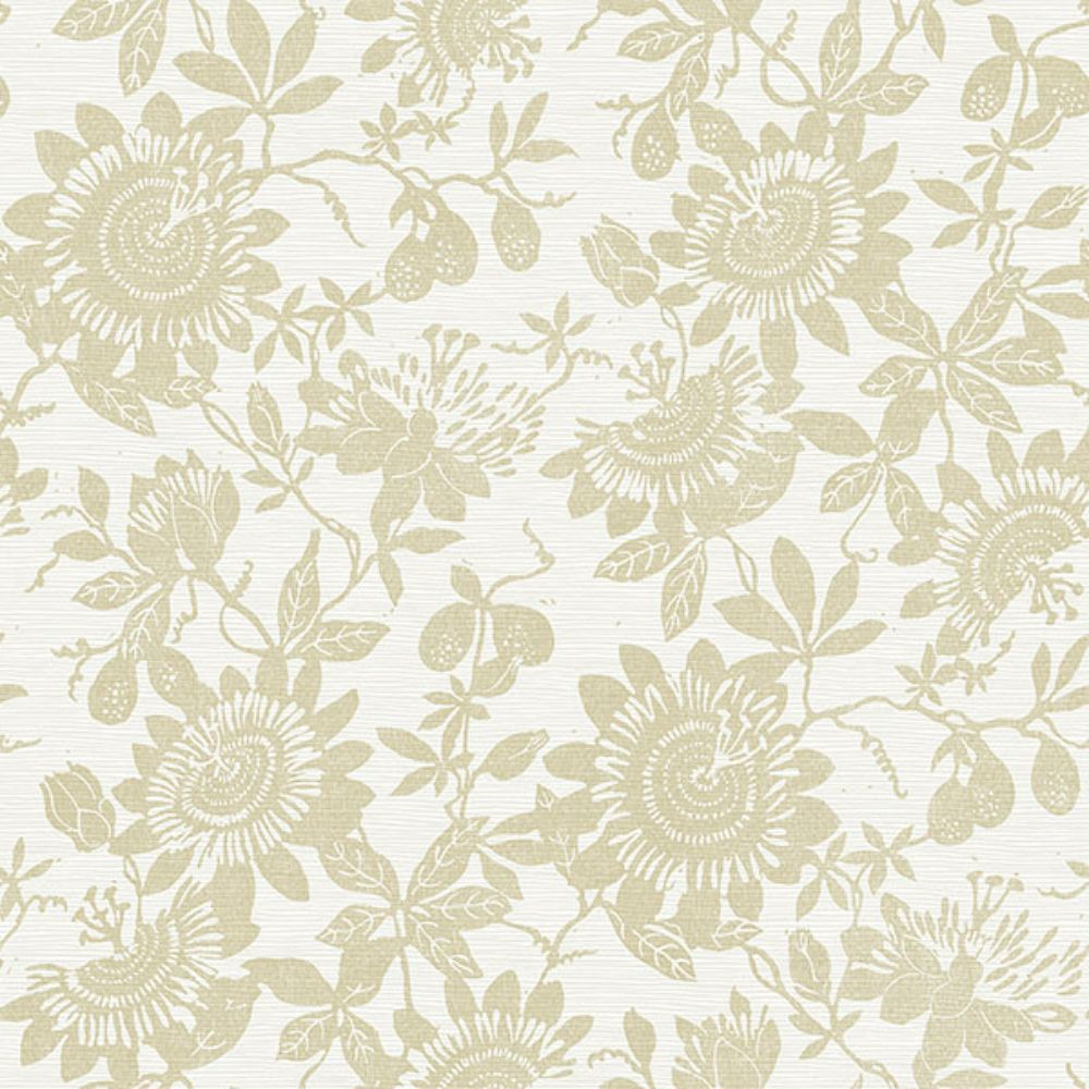 A-Street Prints by Brewster 4074-26632 Helen Gold Floral Trail Wallpaper