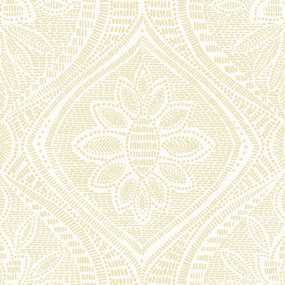 A-Street Prints by Brewster 4074-26638 Scout Light Yellow Floral Ogee Wallpaper