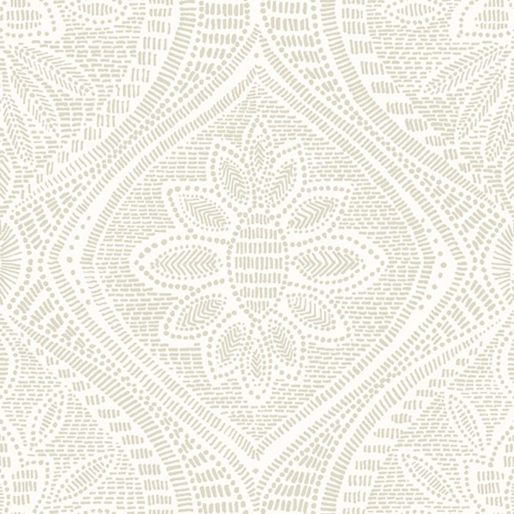 A-Street Prints by Brewster 4074-26639 Scout Light Grey Floral Ogee Wallpaper
