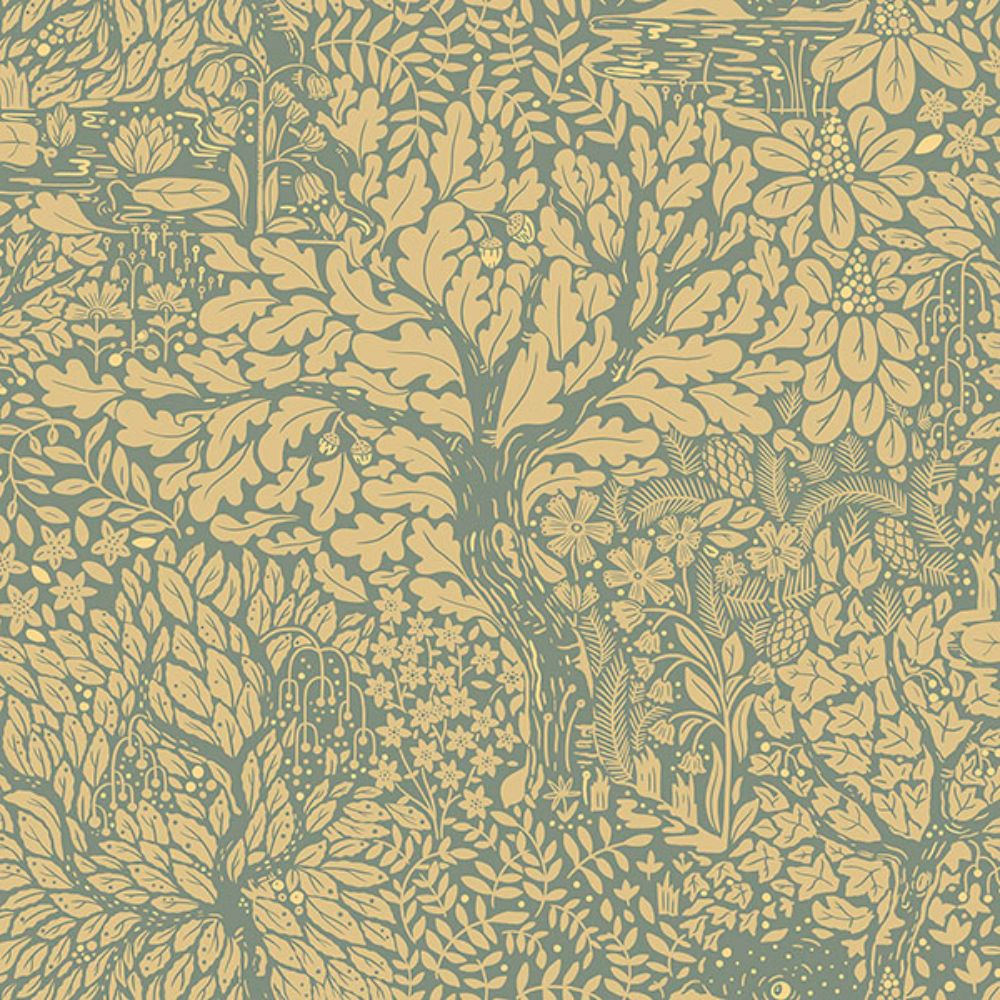 A-Street Prints by Brewster 4080-83107 Olle Light Yellow Forest Sanctuary Wallpaper