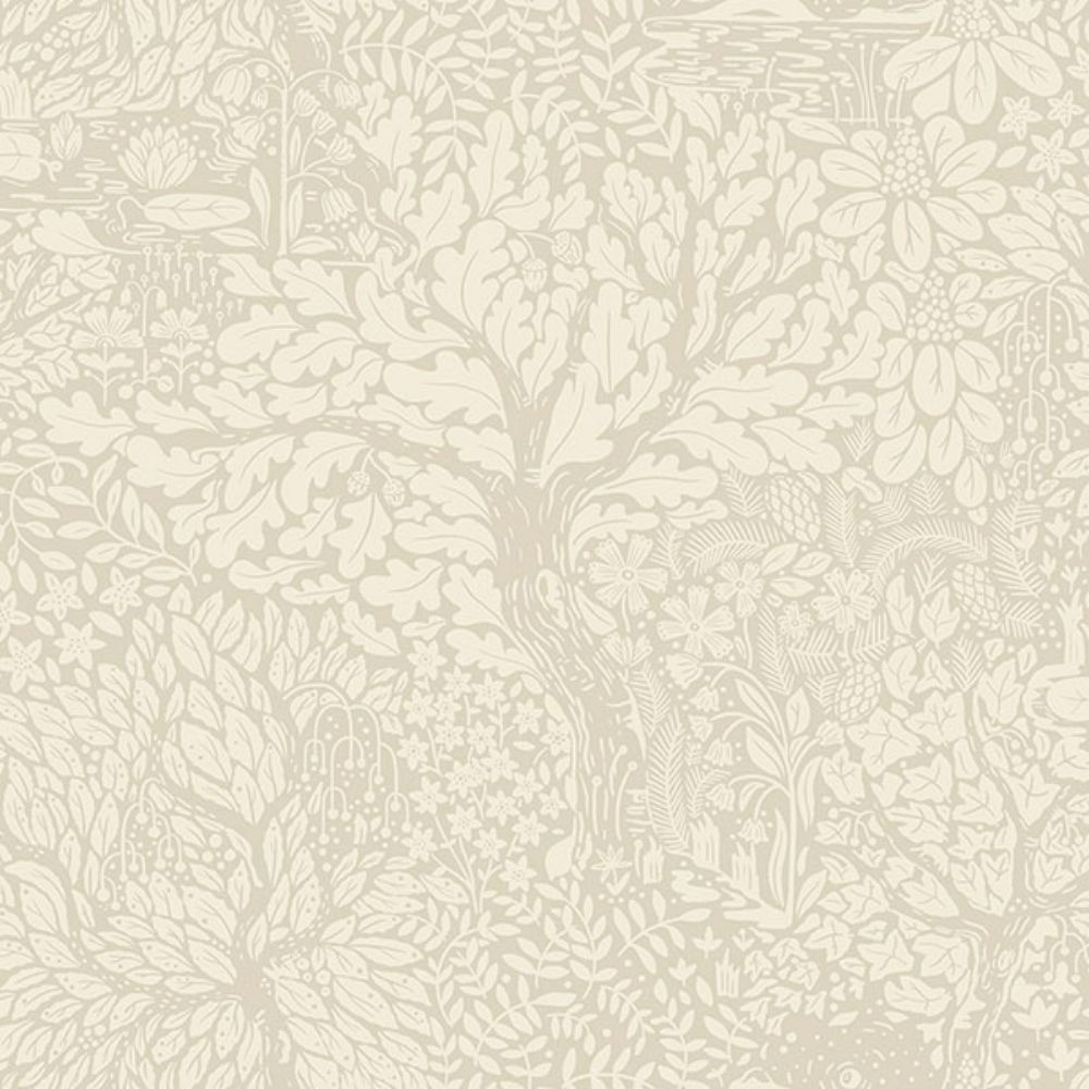 A-Street Prints by Brewster 4080-83110 Olle Taupe Forest Sanctuary Wallpaper