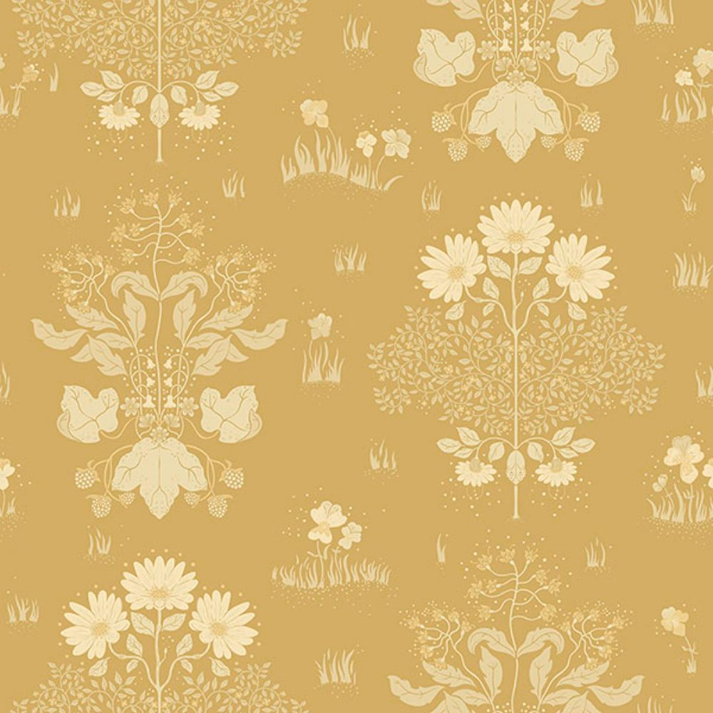 A-Street Prints by Brewster 4080-83135 Elda Gold Delicate Daises Wallpaper